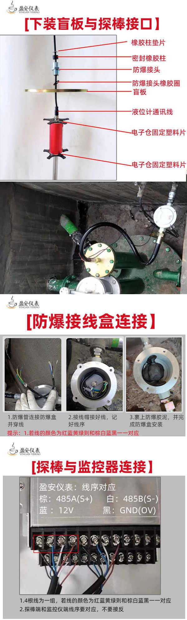 加油站油罐液位儀安裝步驟圖解(下裝) 加油站油罐液位儀安裝步驟圖解(下裝)